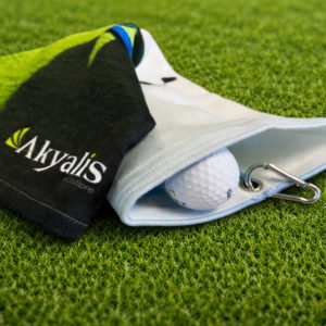 Linge de Golf 2 en 1, poche velcro